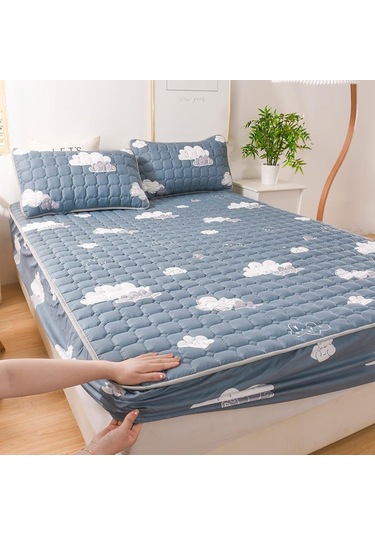Yifomall 2022 Yeni Kalın Tüylü Yorganlı Matras Koruması, Tam Kaplayan Beyaz 150x200+30cm Tekli Matras Örtüsü, Ev Kullanıma Pratik Ve Konfor Sağlar DiğER