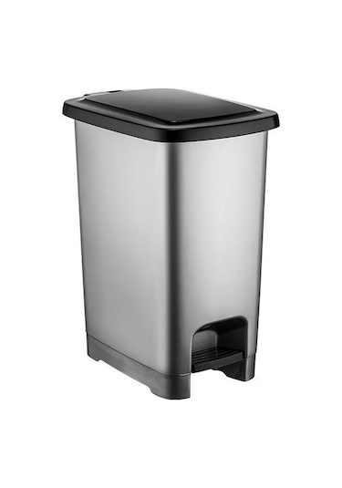 Bvlx Slim Pedallı Çöp Kovası Siyah Kapaklı 25 LT Siyah