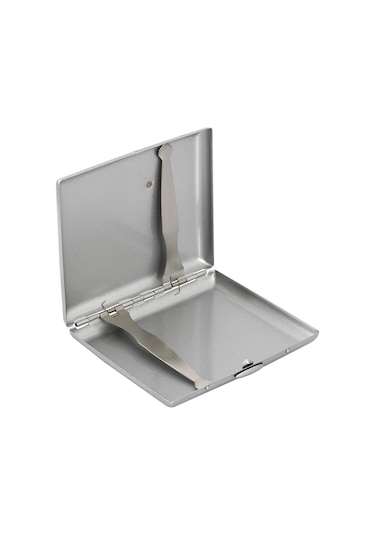 Zekupp Gümüş Gri Sevimli Köpek Temalı Metal Sigara Tabakası N11.2771