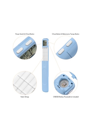 Ruicoo Muslady Suc-75 Mavi Portatif Ukulele Akor Ve Parmaklama Egzersiz Aleti Pil Dahil Değil