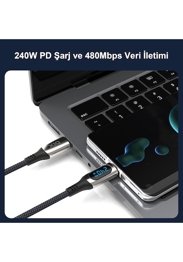Bix BXCC243 Type-c To Type-c 240 W 480 Mbps Şarj Ve Data Kablosu