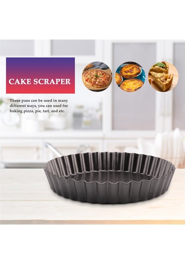 Xurunkeji Turta Kalıbı, Yapışmaz Turta Kalıbı, Yuvarlak Kiş Tart Tepsisi, Çıkarılabilir Tabanlı Pizza Tabağı, Fırın Kapları 14/20/24 Cm Siyah