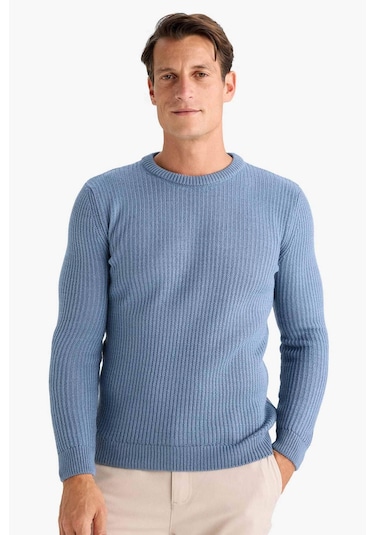 DeFacto Standart Fit Bisiklet Yaka Triko Kazak C8814AX24WNIN247