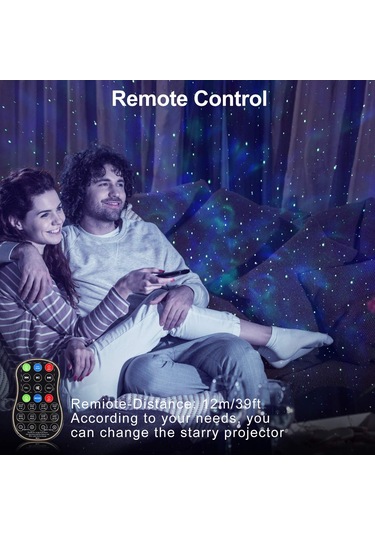 Vkemall Led Evren Projektörü, 10 Gezegen & Nöbül Işıklı, Bluetooth Hoparlörlü, Uzaktan Kumandalı Gecelik Proje Kotu