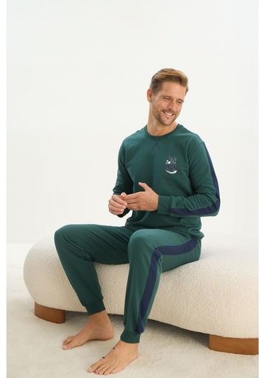 Erkek Uzun Kol Yeşil Eşofman Takım C7t1n5o9 001