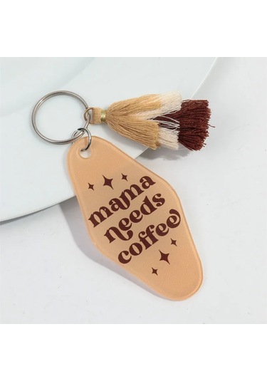 Fishsheep Akrilik Püsküllü Mama Anahtarlık - Anneler Günü, Doğum Günü Hediyesi, Çanta & Araba Aksesuarıgreen