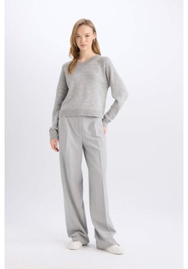 DeFacto Standart Boy Kumaş Palazzo Pantolon Wide Leg Geniş Bol Paça Basic Düz Yüksek Bel C6402AX25SPGR28 DeFacto Standart Boy Kumaş Palazzo Pantolon Wide Leg Geniş Bol Paça Basic Düz Yüksek Bel C6402AX25SPGR28