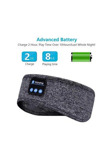 Hfambition Gri Uyku Makyajı Ve Bluetooth Kulaklık 3'ü 1, Yumuşak, Konforlu, Akıllı Telefonlarla Uyumlu, Spor Ve Uyku İçin Sessiz Ve Kaliteli Ses