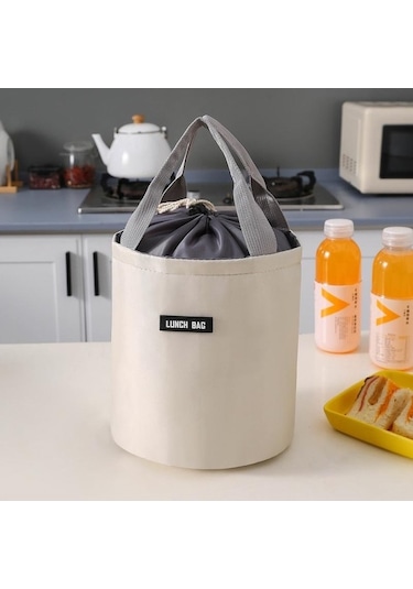 Novahub Bej Soğuk Koruma Bento Çantası Yalıtımlı Silindirik Getirmek Yemek Çantaları Öğrenci O Öğle Yemeği Kutusu Kamp Buzlukları 57038944 Bej Bej