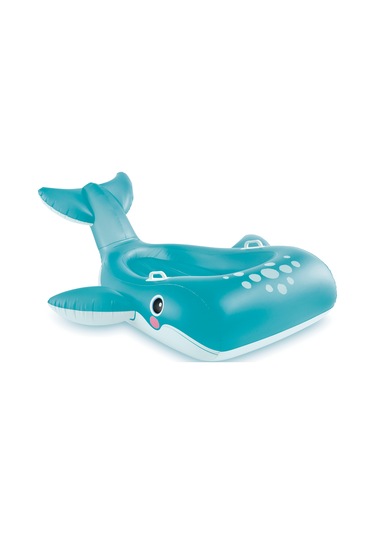 Mavi Balina Figürlü Tırabzanlı Şişme Deniz Yatağı Çok Renkli