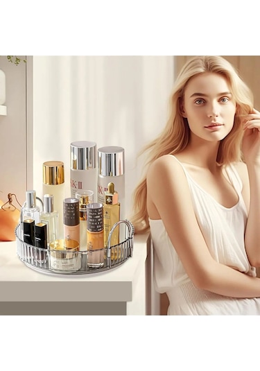 360 Derece Dönebilen Makyaj Organizeri Antrasit