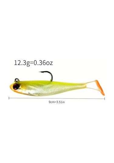 Valkyrie 5 Adet 9cm 12gr Yumuşak Silikon 3d Balık Sahte Olta Yem Seti Wobbler Levrek Yemi