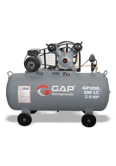 Gap Kompresör GP200  Pistonlu 200 L 2 Kafa 8 Bar Hava Kompresörü
