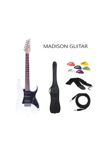 Madison Meg-Wh Beyaz Elektro Gitar Set