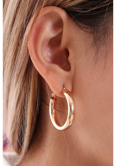 Bombe Halka Küpe Altın Renk 1 No Çok Renkli