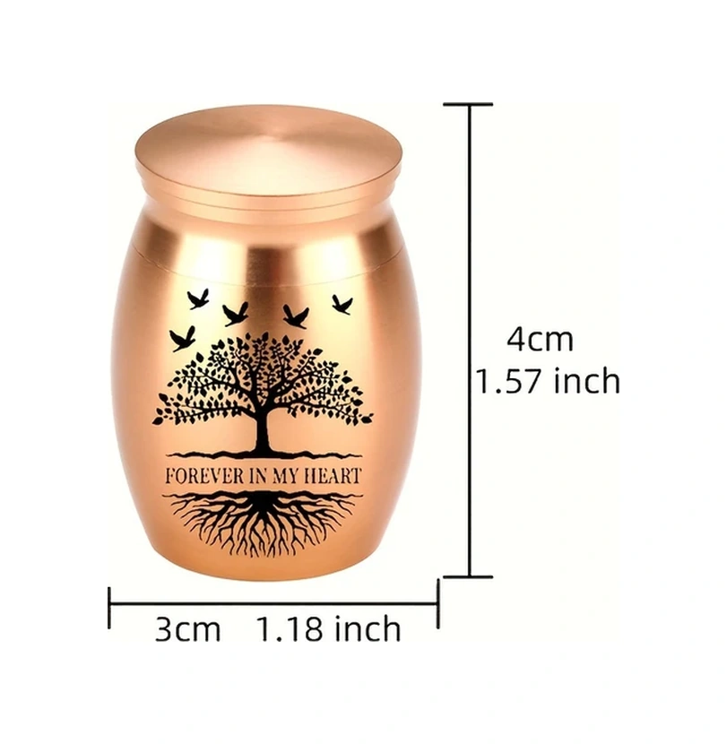 Fochsia 1 Adet Evcil Hayvan Küllüğü, Altın Sarısı Alüminyum Küllük Ve Anı Kutusu