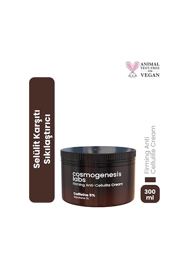 Cosmogenesis Labs %5 Kafein İçeren Selülit Kremi 300 ml - Sıkılaştırıcı Bölgesel İncelme Sağlayan Çatlak Karşıtı Vegan