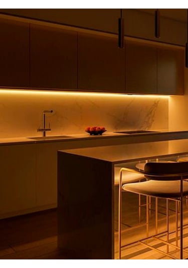 Mutfak Dolabı Ve Tezgah Altı 300 Cm Led Şerit Profil Aydınlatma Anahtarlı Beyaz