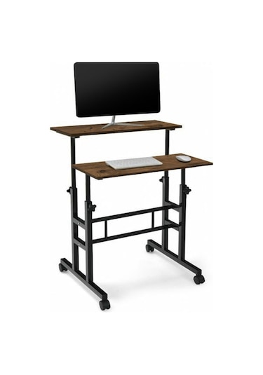 Sekizincicaddedizayn Yükseklik Ayarlı Bilgisayar/Laptop Ve Çalışma Masası -Ceviz 70X60 Ceviz