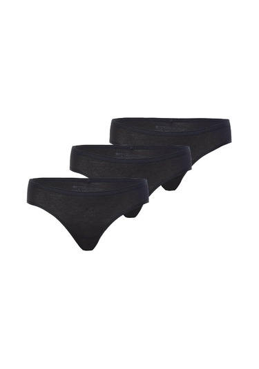 Blackspade Kadın Pamuklu 3'lü Paket Slip - Siyah