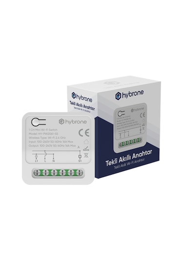 Hybrone Wi-Fi Tekli Akıllı Mini Anahtar, Akıllı Röle, Buat İçin Kullanıma Uygun