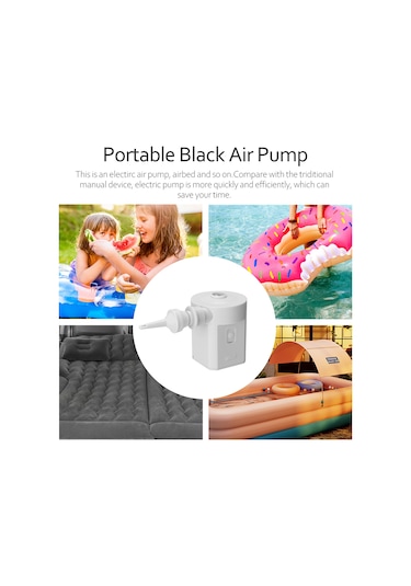 Kosona Beyaz Usb Elektrikli Mini Hava Pompa, 4 Farklı Uç İle Ev Kullanıma Uygun, Hızlı Ve Güvenli Enflasyon Aracı