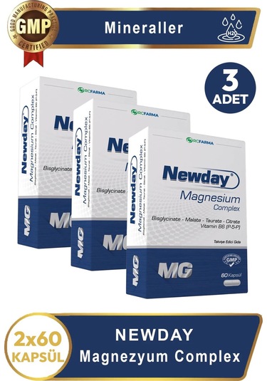 Newday Magnezyum Complex 60 Kapsül 3 Adet