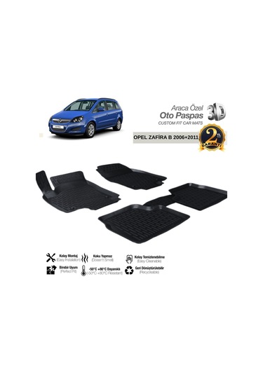 3d Paspas Siyah Opel Zafıra B 2006--2011