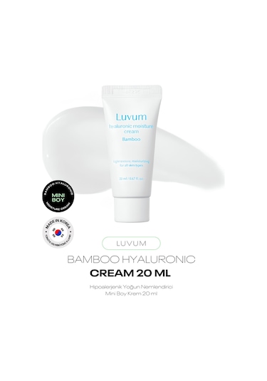 Mini Boy Bambu Özü Bitkisel Hyalüronik Asit Hipoalerjenik Yoğun Nemlendirici Luvum Bamboo Cream 20ml