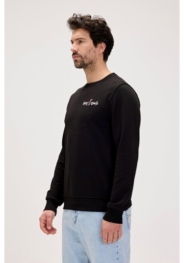 Bad Bear Splashy Baskılı Erkek Sweatshirt - Siyah