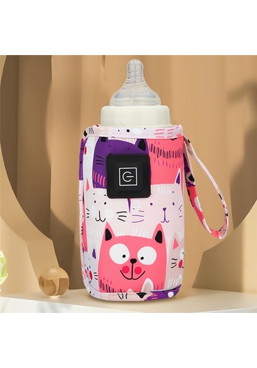 Seyahat Arabası Yalıtımlı Çanta Taşınabilir Bebek Emzirme Şişesi Isıtıcı Bebek Açık Kış İçin - Mavi