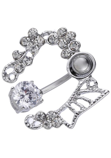 Dolıty Zirkon Göbek Halkası Belly Button Body Piercing Gümüş Gümüş