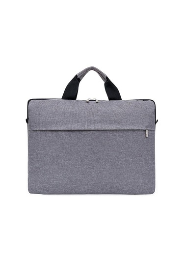 Gri Trend İş Basit Taşınabilir Laptop Çantası Bir Omuz Laptop Çantası Crossbody Dosya Çantası S
