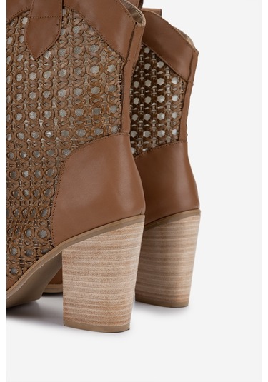 Valmenti Kadın Deri & Tekstil Taba Deri Topuklu Çizme 472 1194 Bn Czm Y25 Taba Dr Taba