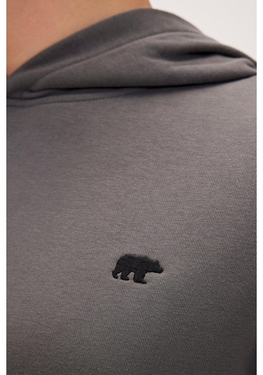 Bad Bear Drake Hoodie Os Asphalt Erkek Gri Kapüşonlu Sweatshirt 001