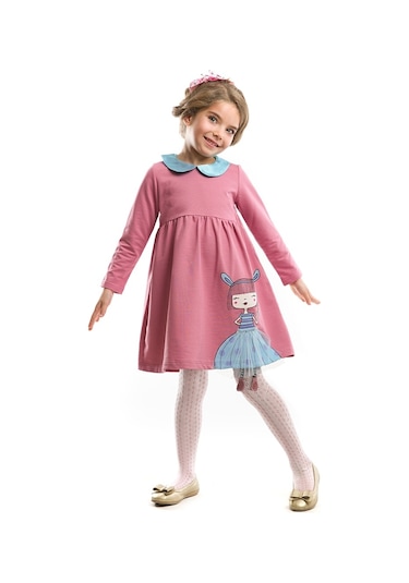 Denokids Mushi Tavşan Kız Gülkurusu Elbise Çok Renkli