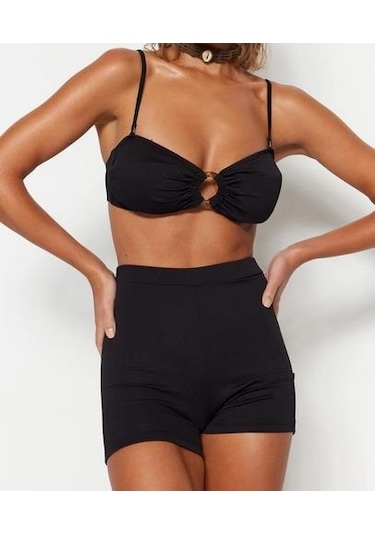 Deep Beach Dokulu Yüksek Bel Bikini Altı Db200792kt 001