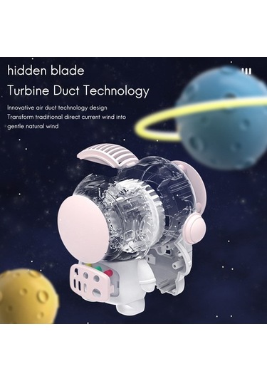 Karikatür Astronot El Mini Fan Taşınabilir Yapraksız Sessiz Usb Şarj Fanı Ev Ofis Okul Için Mavi 7t0h7w Var Ayaklı Mavi 20 Adetten Az