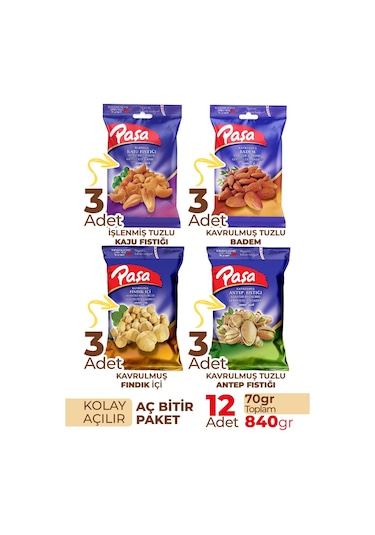 Paşa Karışık Kuruyemiş 12 x 70 G