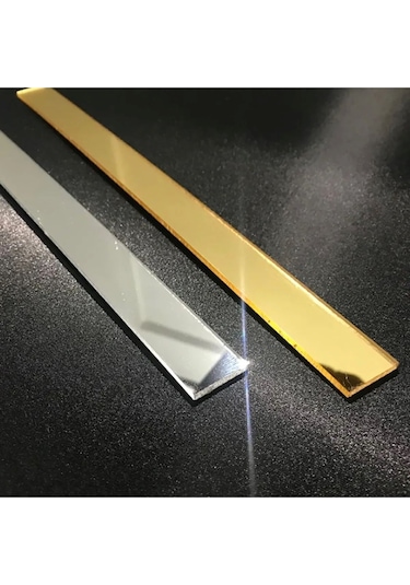 Şerit Pleksi Yapışkanlı Gold Ayna 1.8 Cm X 120 Cm 5 Adet Altın