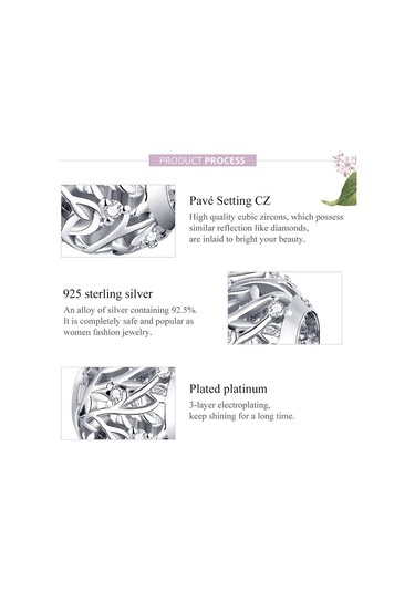 Bamoer 925 Ayar Gümüş Metal Yuvarlak Boncuk Kadınlar İçin Takı Asma Charm Fit  Bilezik