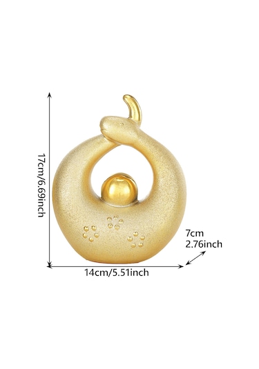 Homyl Çin Zodyağı Yılan Heykeli Masaüstü Figürü Süsleme 14x7x17cm