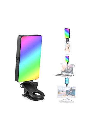 Andoer W140 Rgb Cep Klipsli Rgb Video Işığı Siyah Siyah