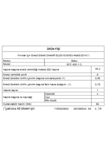 Beko BFE 400-1 G Elektro Turbo Ocaklı Fırın