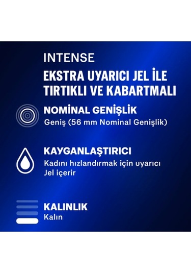 Durex Intense Uyarıcı Jelli ve Tırtıklı Prezervatif 30'lu