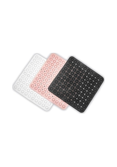 Reis Home Masajlı Kare Silikon Masaj Yapan Duş Kaydırmazı Kare Antrasit