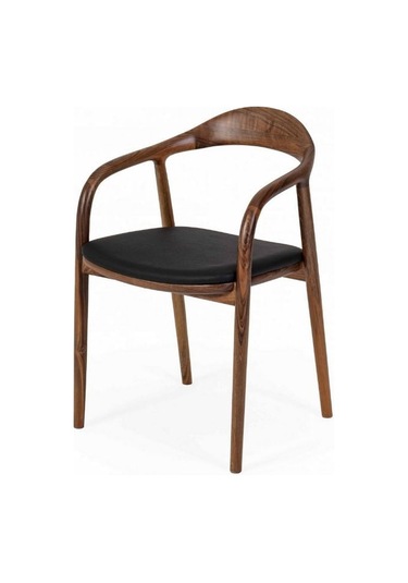 Zodiac Exclusive Yılan Ahşap Sandalye Ceviz - Siyah