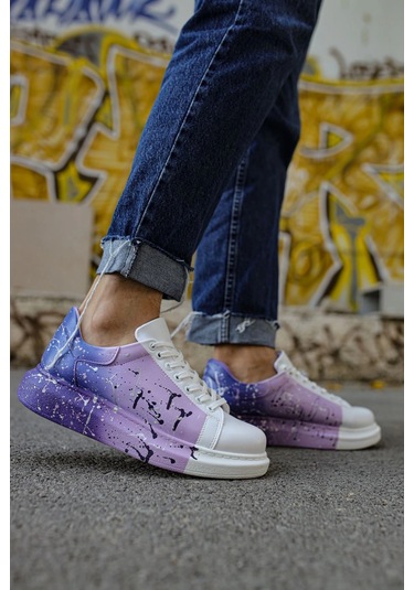 Ch254 - Cbt Pittura Erkek Ayakkabı 447 Beyaz / Mor Çok Renkli