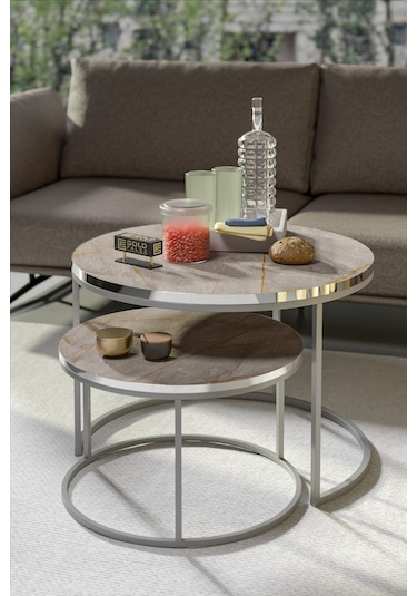 Orta Sehpa Ikili Lüx Specıal Gümüş Gordion