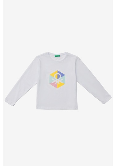 United Colors Of Benetton Unisex Sweatshirt Bnt-g20795 Beyaz